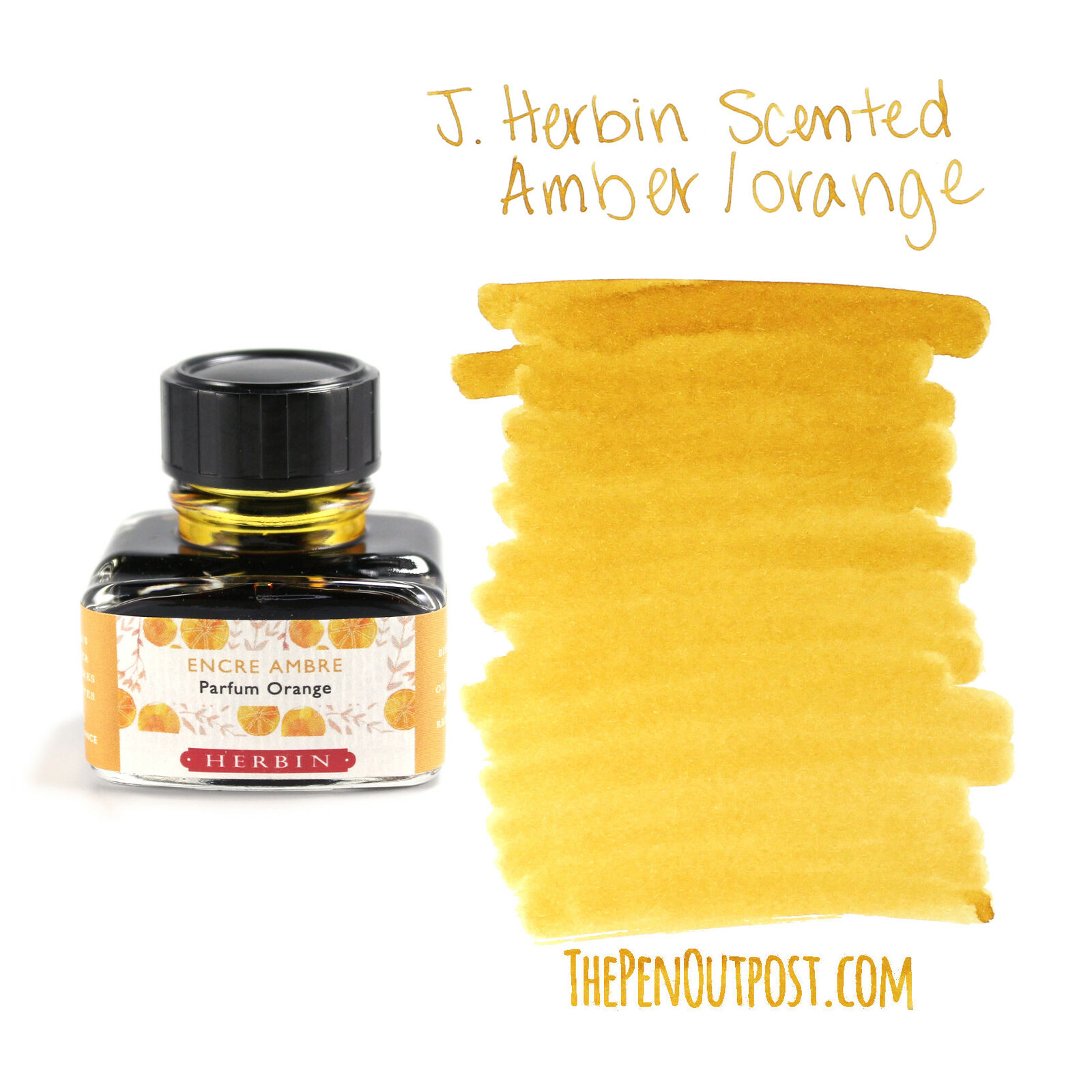 В качестве примера J.Herbin Scented Fountain Pen Ink, 30ml bottle, 
Amber/Orange. Если бы не крышечка баночки, выглядели бы, как духи. 
Источник: https://www.thepenoutpost.com/product/j-herbin-scented-fountain-pen-ink-30ml-bottle-amber-orange/